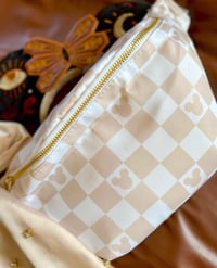 Image 1 of Cream Checkered Fanny Pack