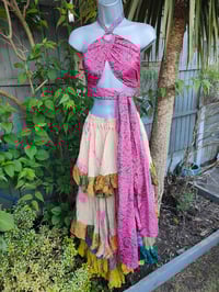 Image 2 of Wanderlust maxi skirt / bandeau dress - cream pink 8-16 uk