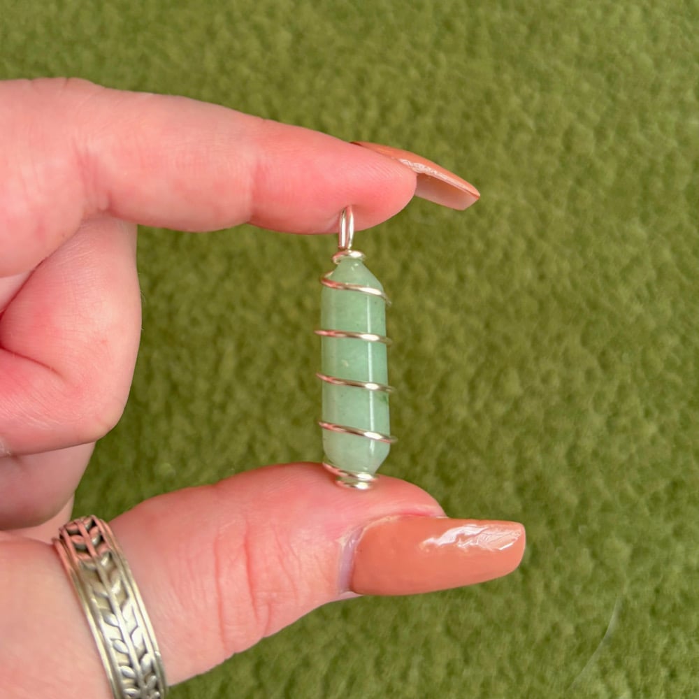 Image of simple crystal wrap pendant