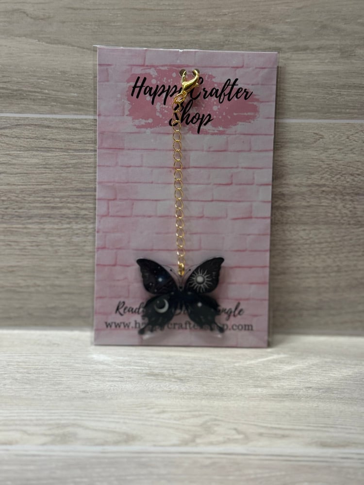 Image of Ready-To-Bead Dangle  -  Black Butterfly 1 (GOLD)