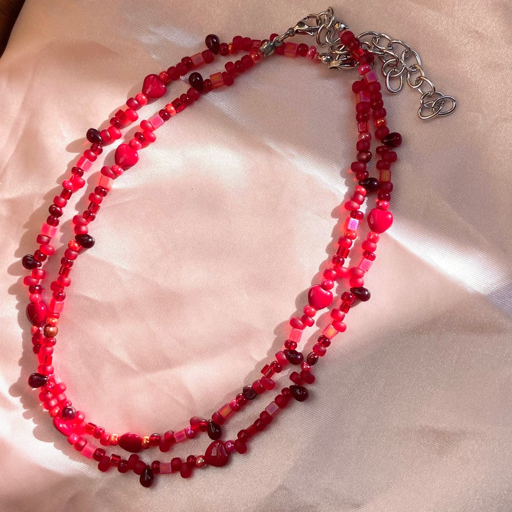 Image of red droplet necklace