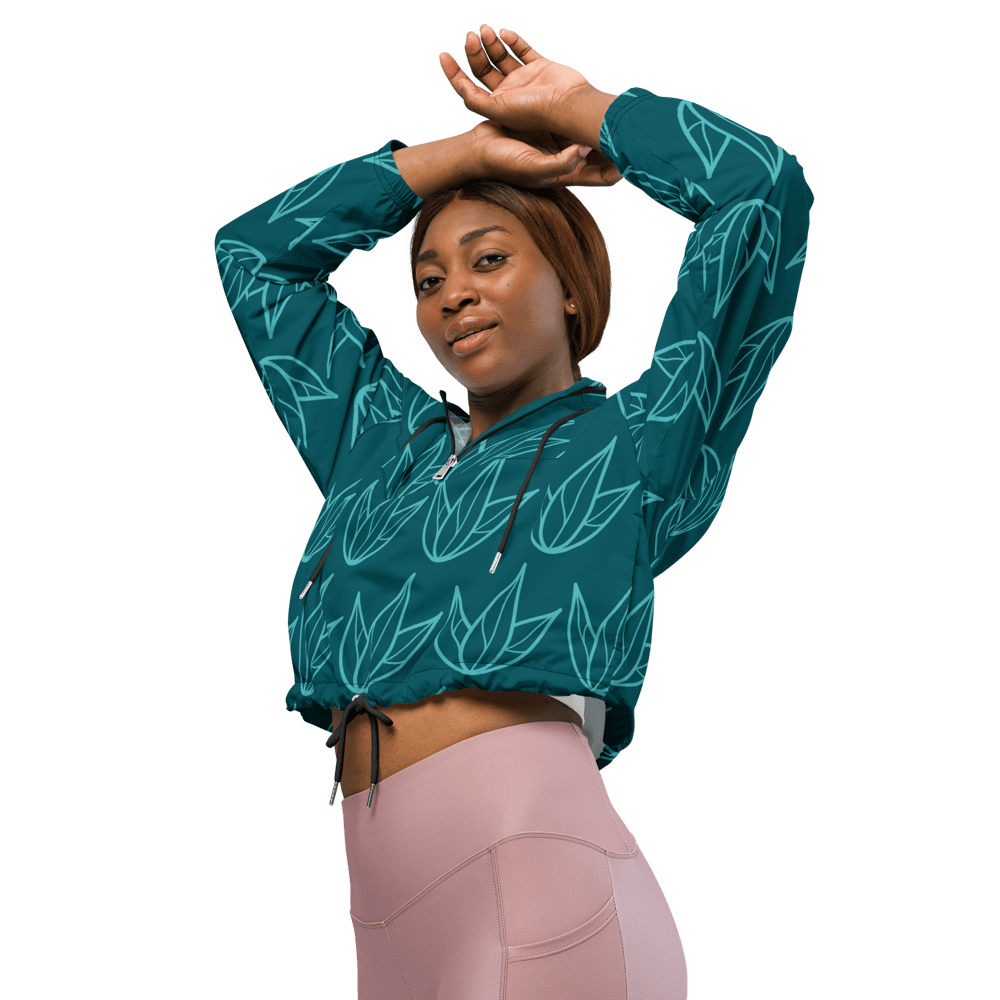 Image of Women’s  lotus yoga cropped windbreaker