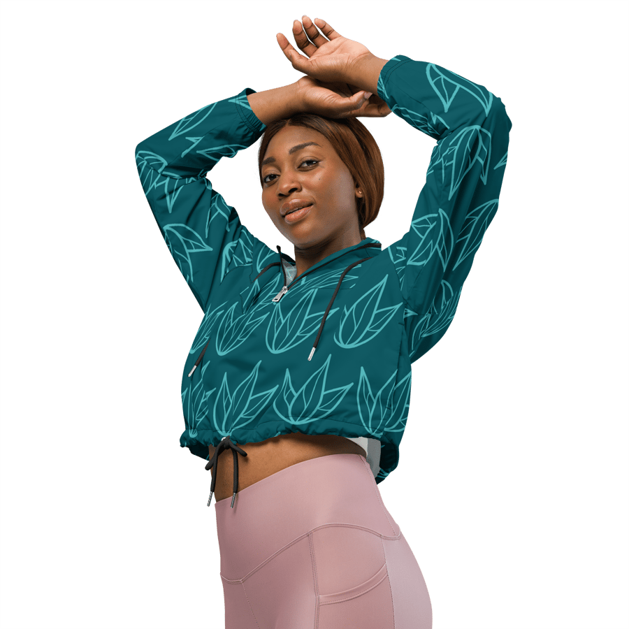 Image of Women’s  lotus yoga cropped windbreaker