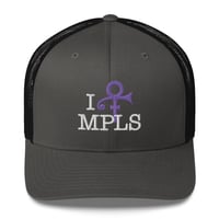 Image 5 of I [PRINCE] MPLS Trucker Cap (White Text)