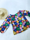 Ready Made Rainbow Floral Smock Tp with Free Postage 