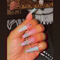 Image 2 of Nails - Long (Nude w/Tip Design)