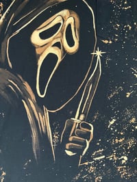 Image 2 of “GHOSTFACE #1” Custom Bleach Painted Pocket T-shirt LARGE