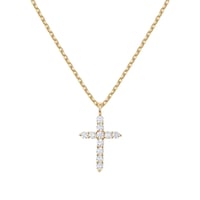 Image 2 of S925 DIAMOND CROSS NECKLACE 
