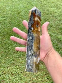 Image 17 of Yellow Fluorite And Moss Agate Obelisk #1169