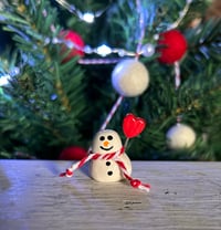 Image 2 of Ceramic Snowmen with a Bobble Hat or a Heart