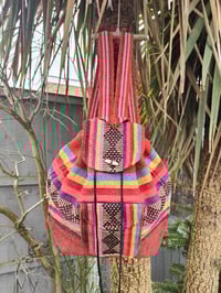 Image 2 of MALIA Mexican Baja woven fabric Backpack - RED
