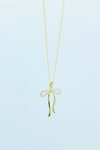 Image 4 of Rhinestone Bow Necklace 