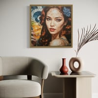 Image 3 of Kintsugi cocktail girl 20x20” canvas print 