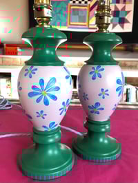 Image 1 of Pretty Petal Pair of  Ceramic Lamps