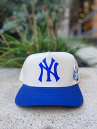 Image 1 of Yankee “ Never Lose” SnapBackHut Cream Royal Blue Brim “All Royal”