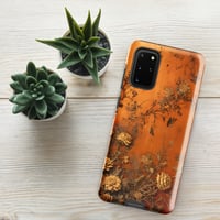 Image 12 of Baroque Goth Inspired Gold and Orange Textured Rose Look Tough case for Samsung®