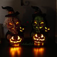 Image 2 of **Pre-order** Witch Cat & Pumpkin Lantern 