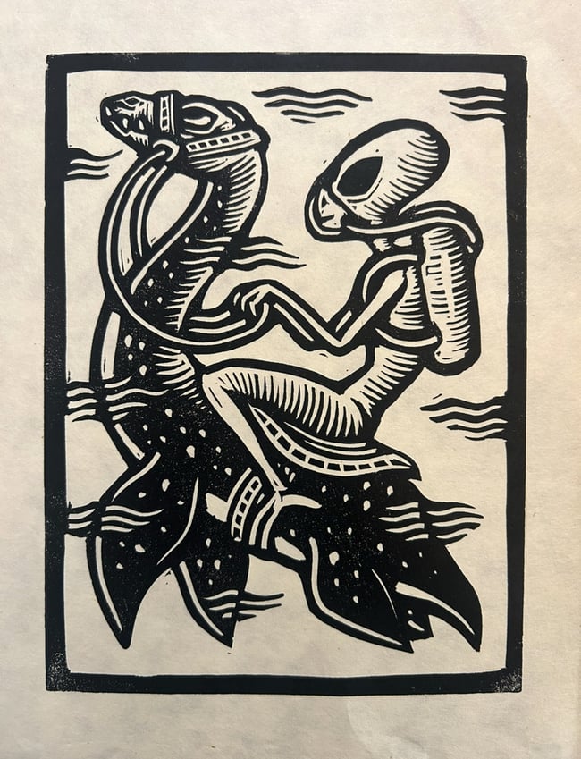 Aliens And Dinosaurs Block Print Set