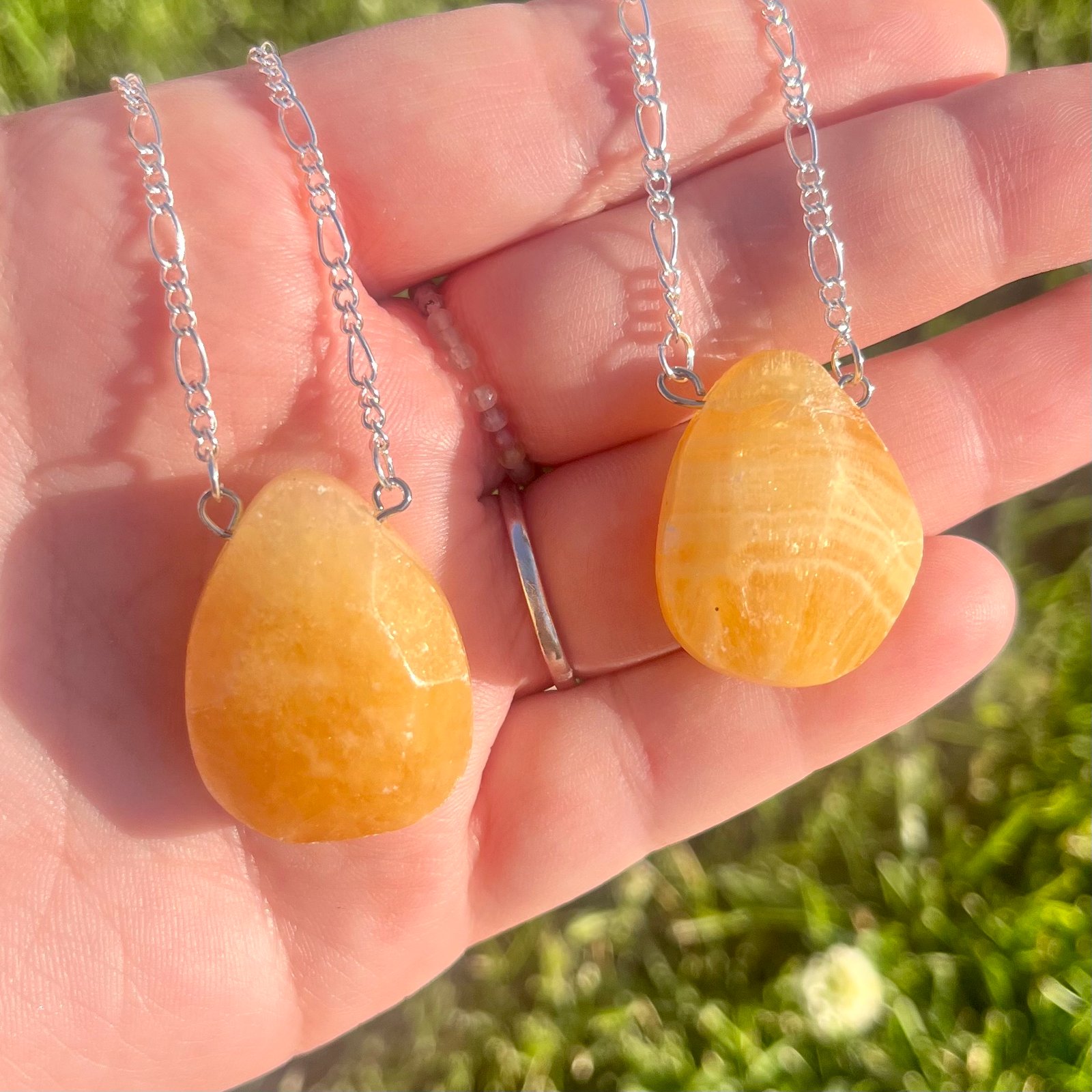 Orange hot sale calcite pendant