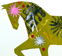 Image 4 of Constantine , a green and red mono printed horse