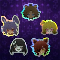 Image 1 of FNAF Inspired Holographic Stickers