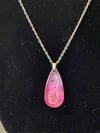 Pinky Dream Drop Resin Pendant Necklace