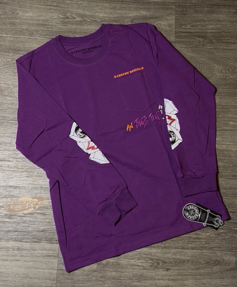 Image of Chrome Hrts Purple Long Sleeve Shirt