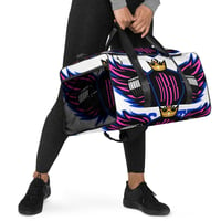 Image 1 of BOSSFITTED Neon Pink Blue and White Duffle bag