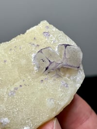 Image 4 of QR Code Fluorite On Druzy Quartz Matrix Specimen | Guizhou China #2821