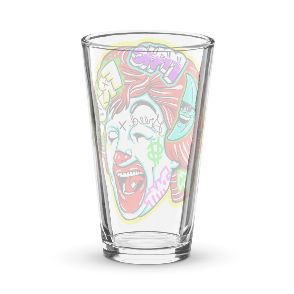 Fried Clown Shaker pint glass