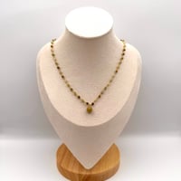 Image 2 of Green Garnet Olive Necklace