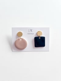 Paire de boucles d'oreilles céramique TRICARRÉ F