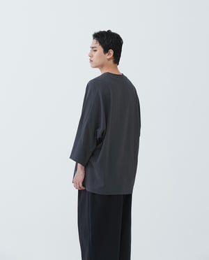 Image of TRAN - 剪接連袖寬TEE (灰)