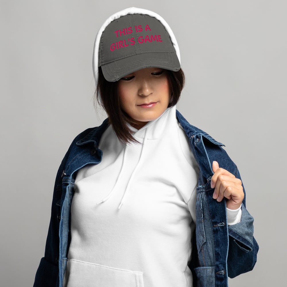 Image of This is a Gir's Game Hat pink letters (women's)