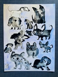 Image 2 of Dog Friends A fine Art Print 9” x 12” 