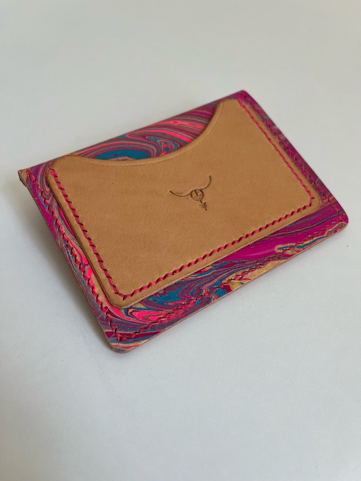 Image of Pink Swirl Marbled Envelope Card Wallet 