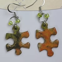 Image 1 of Puzzle Piece Earrings Tigerlily