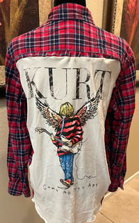 Vintage Red/Black/Blue Flannel Shirt Kurt Cobain