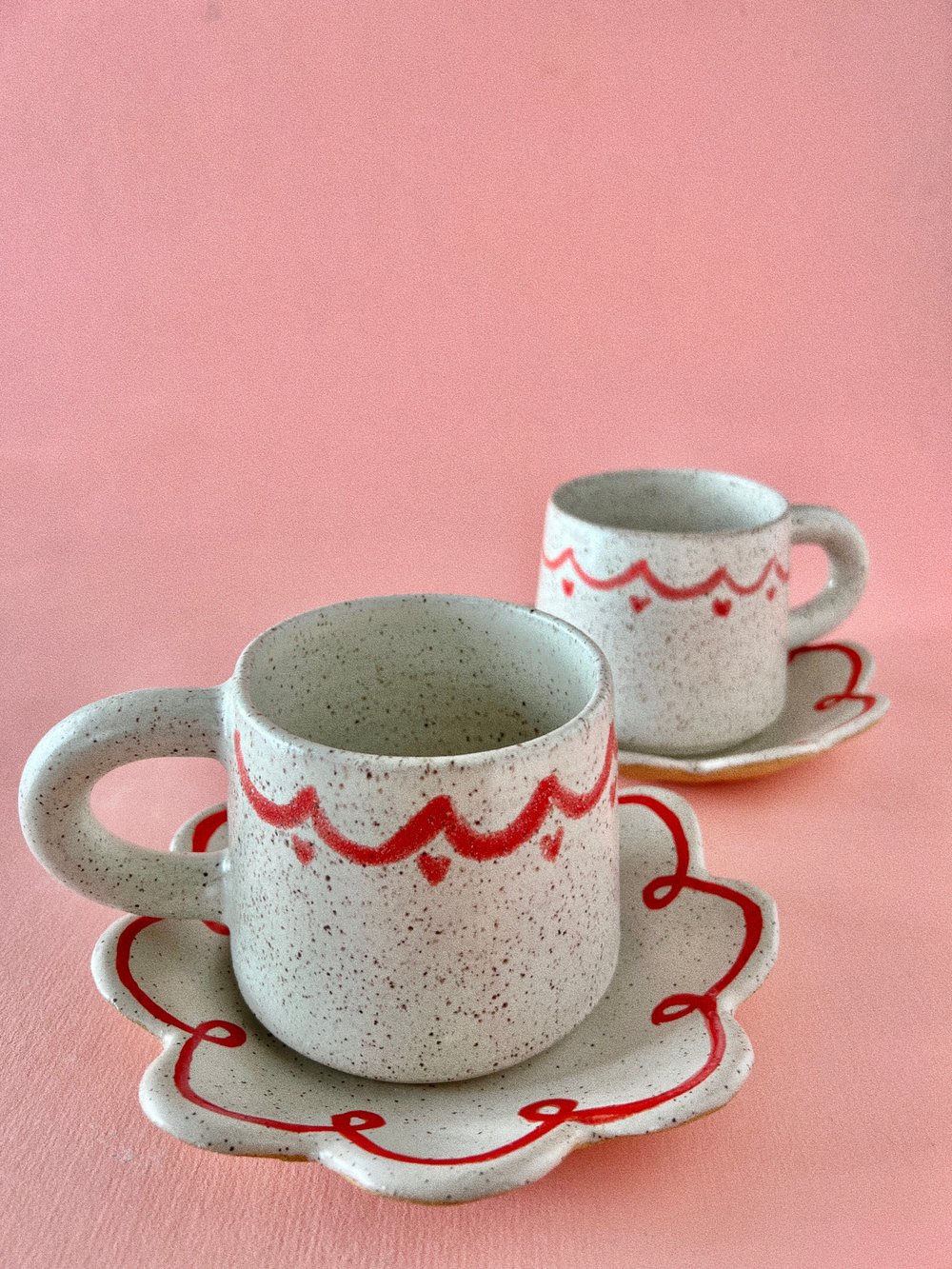 Image of Heart mug and saucer 