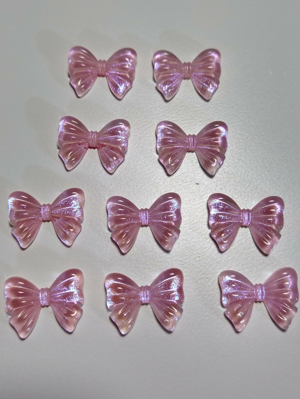 Image of Pink Shimmer Bow Cabochons