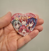 Image 2 of Wonderland x showtime heart button pin