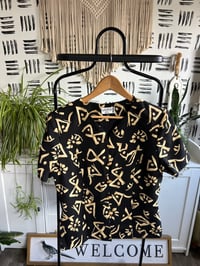 Image 1 of vintage tribal short sleeve blazer top 