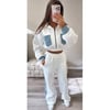 White and Blue Glitter Tracksuit 