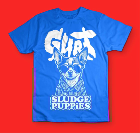Image of Sludge Puppies - Blue shirt (Blue raspberry flavour)