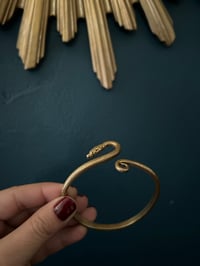 Image 9 of Magnifique bracelet en laiton massif en forme de serpent, 1930-40! Ajustable