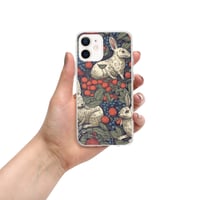 Image 14 of Boho Nature Cottagecore Inspired White Rabbits Among Berries Clear Case for iPhone®