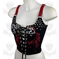Image 2 of Ice Nine Kills "Welcome To Horrorwood” Lace-Up Top (SIZE XS)