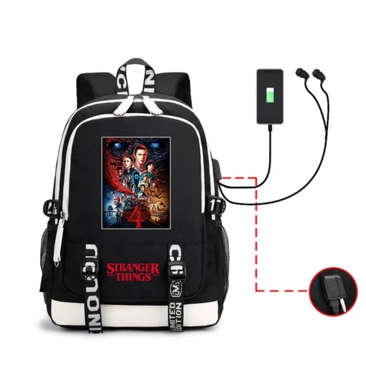 Image of Stranger Things Season 4 luminous USB charge backpack