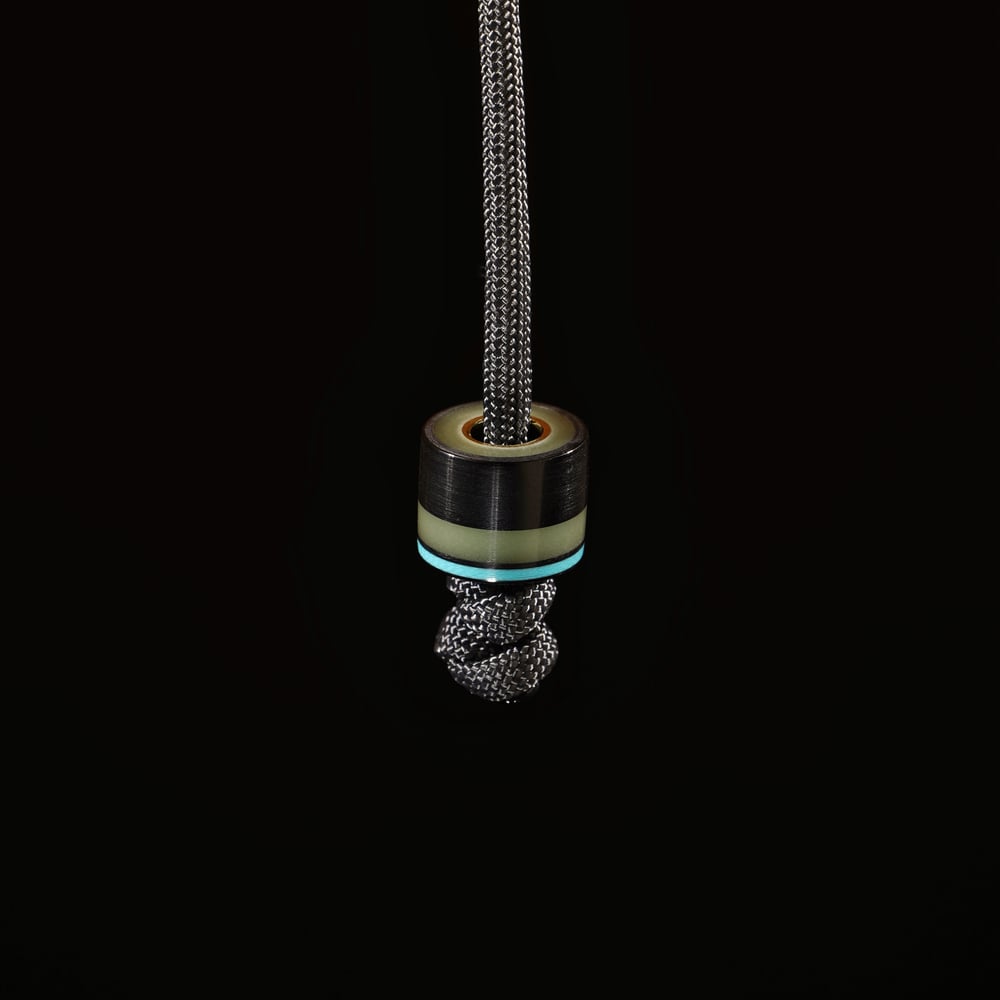 Midnight Circuit: Jet variant EDC lanyard bead (GLOW)
