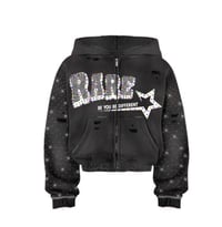 RARE BLACK RHINESTONE ZIP UP